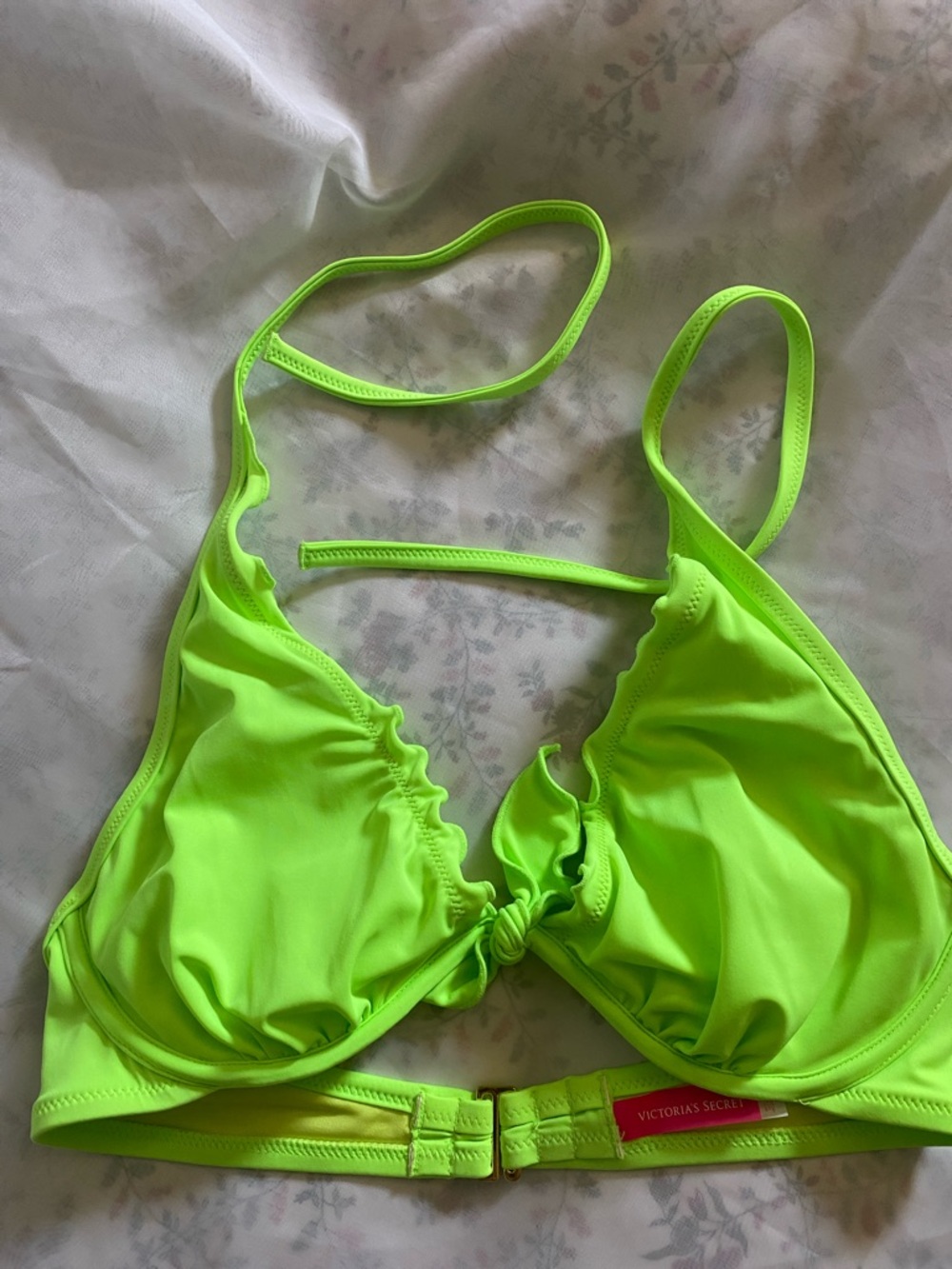 Victoria's Secret Neon Green Triangle Bikini Top size 36C